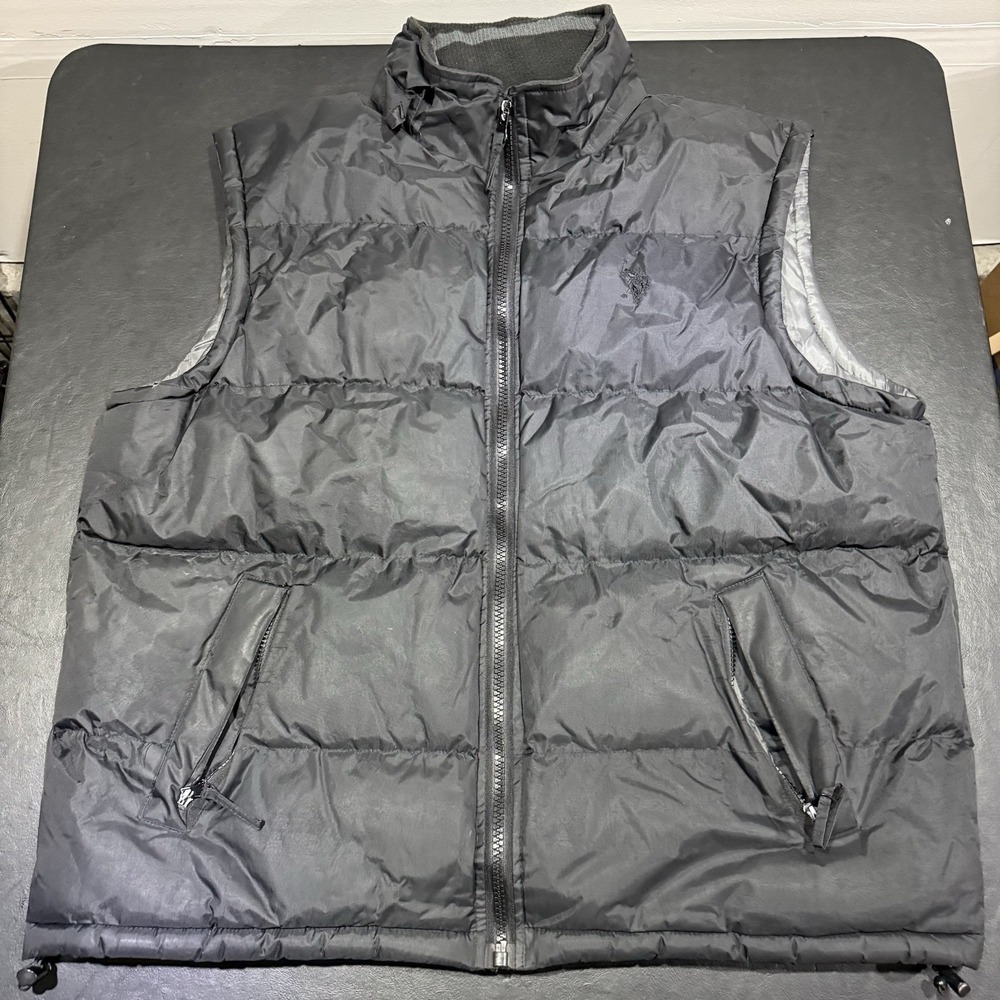Us Polo Assn Size XL Mens Full Zip Up Puffer Vest Pocket Black RN# 110079